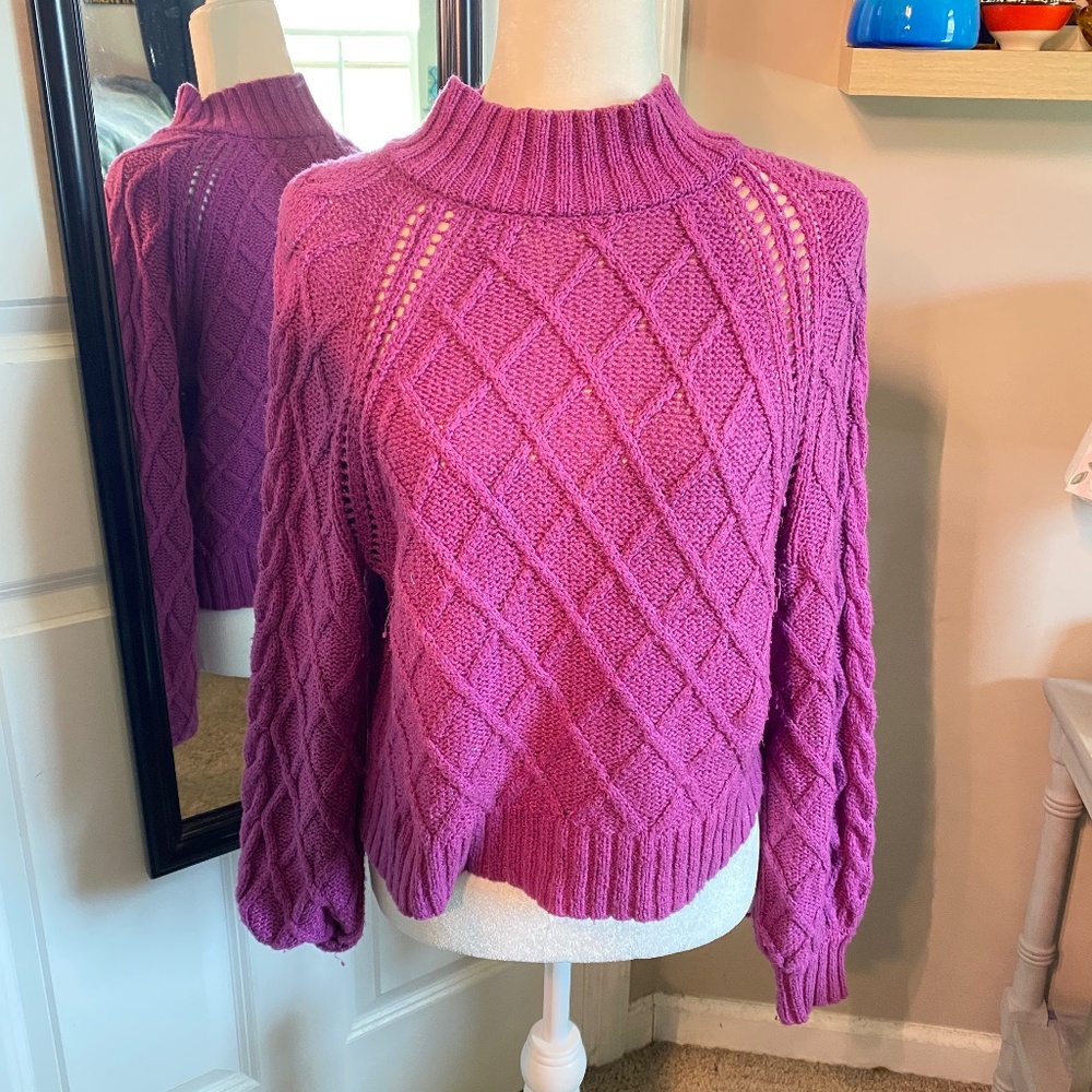 American Eagle Purple Knit Sweater